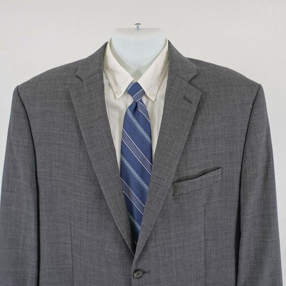 Lauren Ralph‎ Lauren Wool Gray Sharskin 46R Blazer 2 Button Tagged 48R